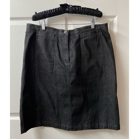 Jones New York Dresses & Skirts - Jones New York Womens Plus 14W Black Denim Pencil Skirt Coin Pockets Knee Length
